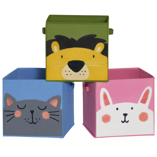 Organizer Dla Dzieci Komplet 3 Sztuki Wielokolorowy Zwierzęta