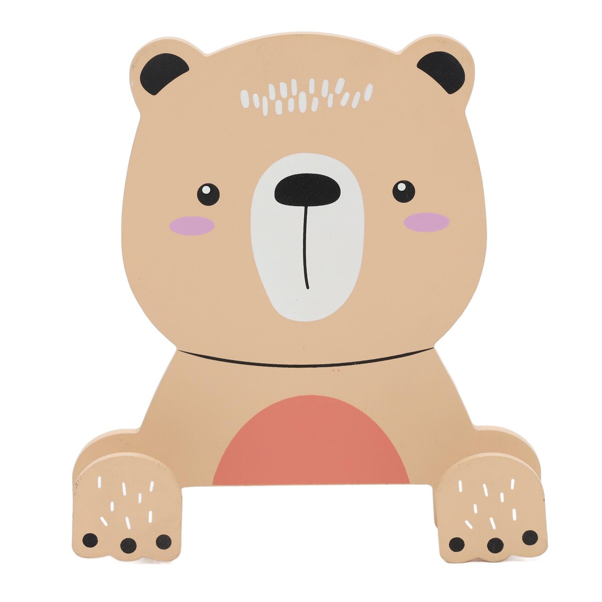 Wieszak na ubrania do pokoju dziecka Zwierzaczek z łapkami, 14 x 4,5 x 17 cm