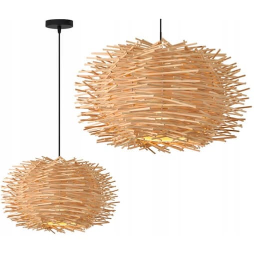 Lampa Wisząca Naturalna Boho Bambusowa Gniazdo