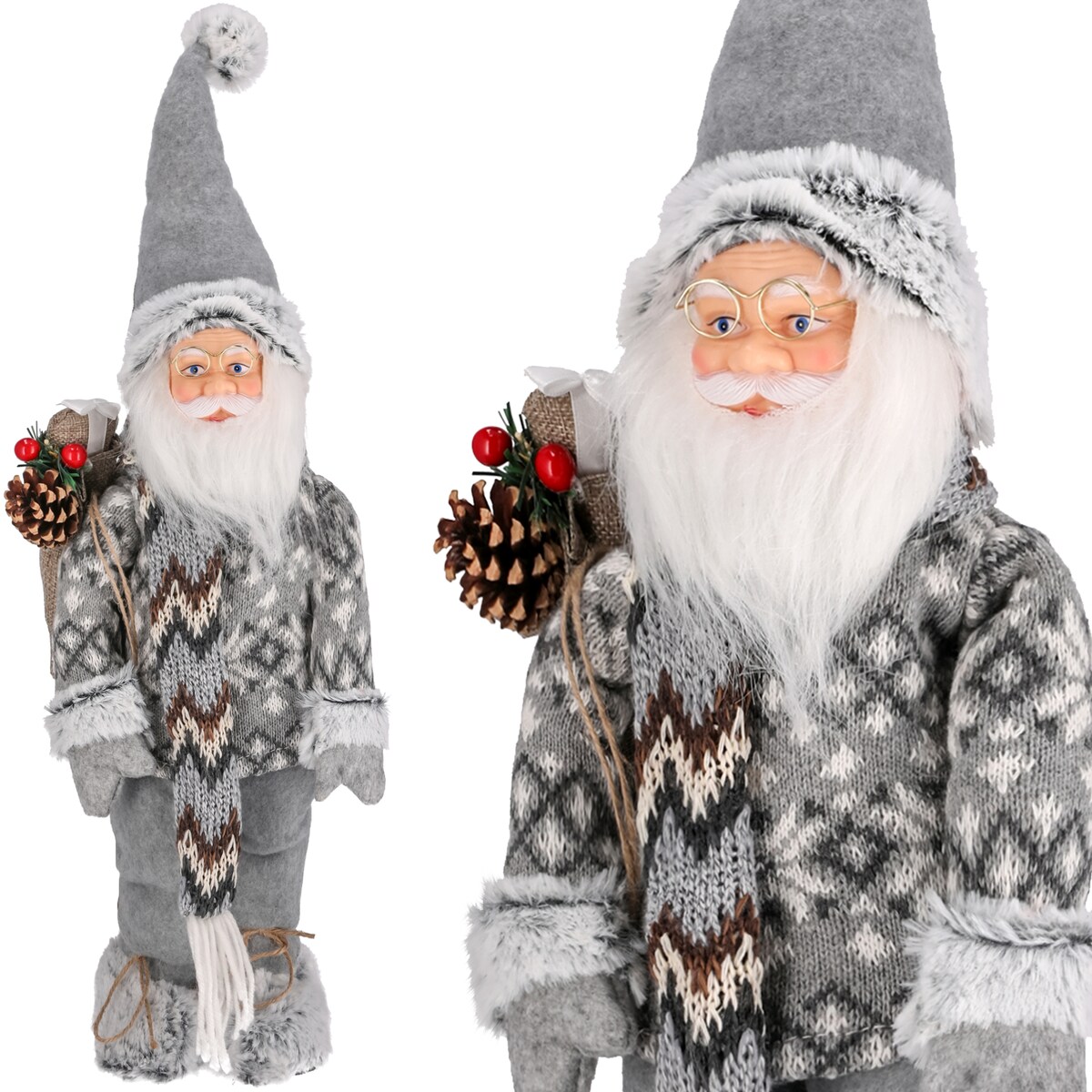 ŚWIĘTY MIKOŁAJ świąteczny figurka DUŻY skandynawsk