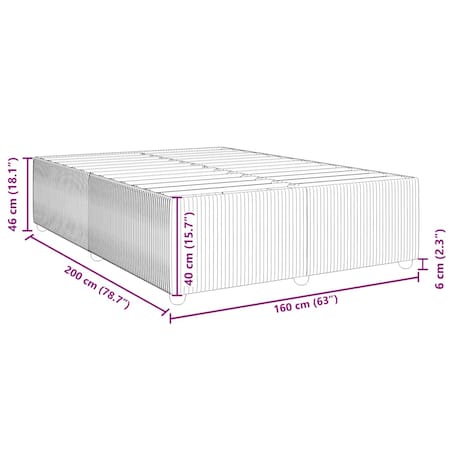 vidaXL Rama łóżka bez materaca, ciemnoszara, 160x200 cm, aksamitna