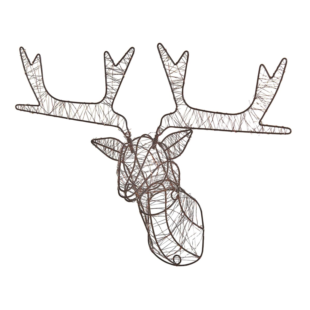 Dekoracja ogrodowa wisząca LED głowa renifera 47 cm czarna NELLIM