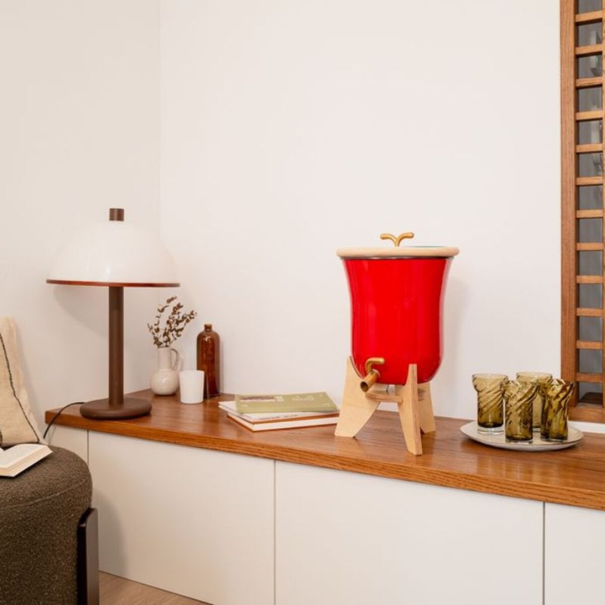 Francuski ceramiczny filtr do wody Volkao Le Magma – czerwony