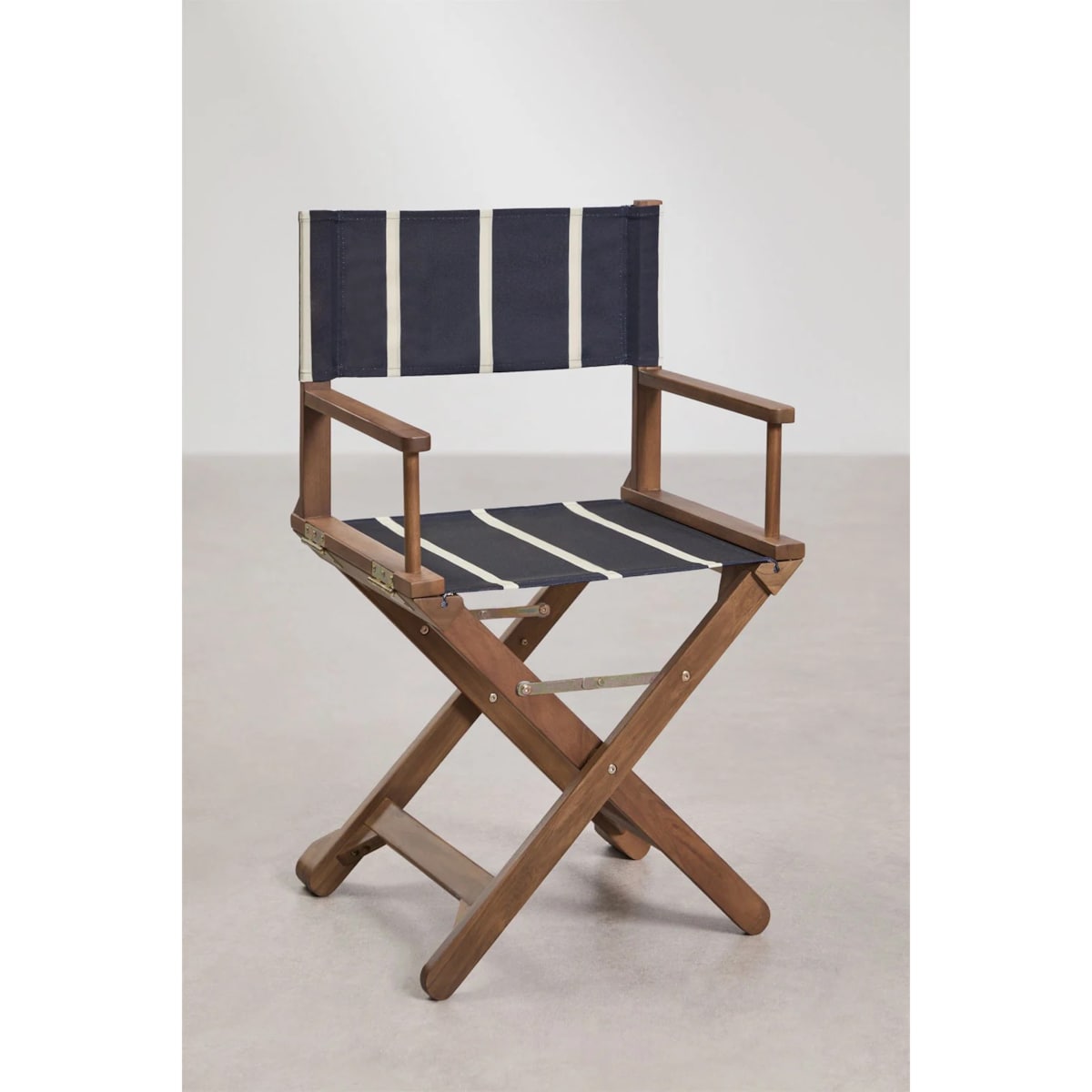 Krzesło reżyserskie składane, akacja, Reggia, granatowo-beżowe