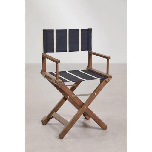 Krzesło reżyserskie składane, akacja, Reggia, granatowo-beżowe