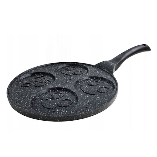 Patelnia do naleśników placków buźki 26 cm 4 smileys indukcja czarna ZILNER