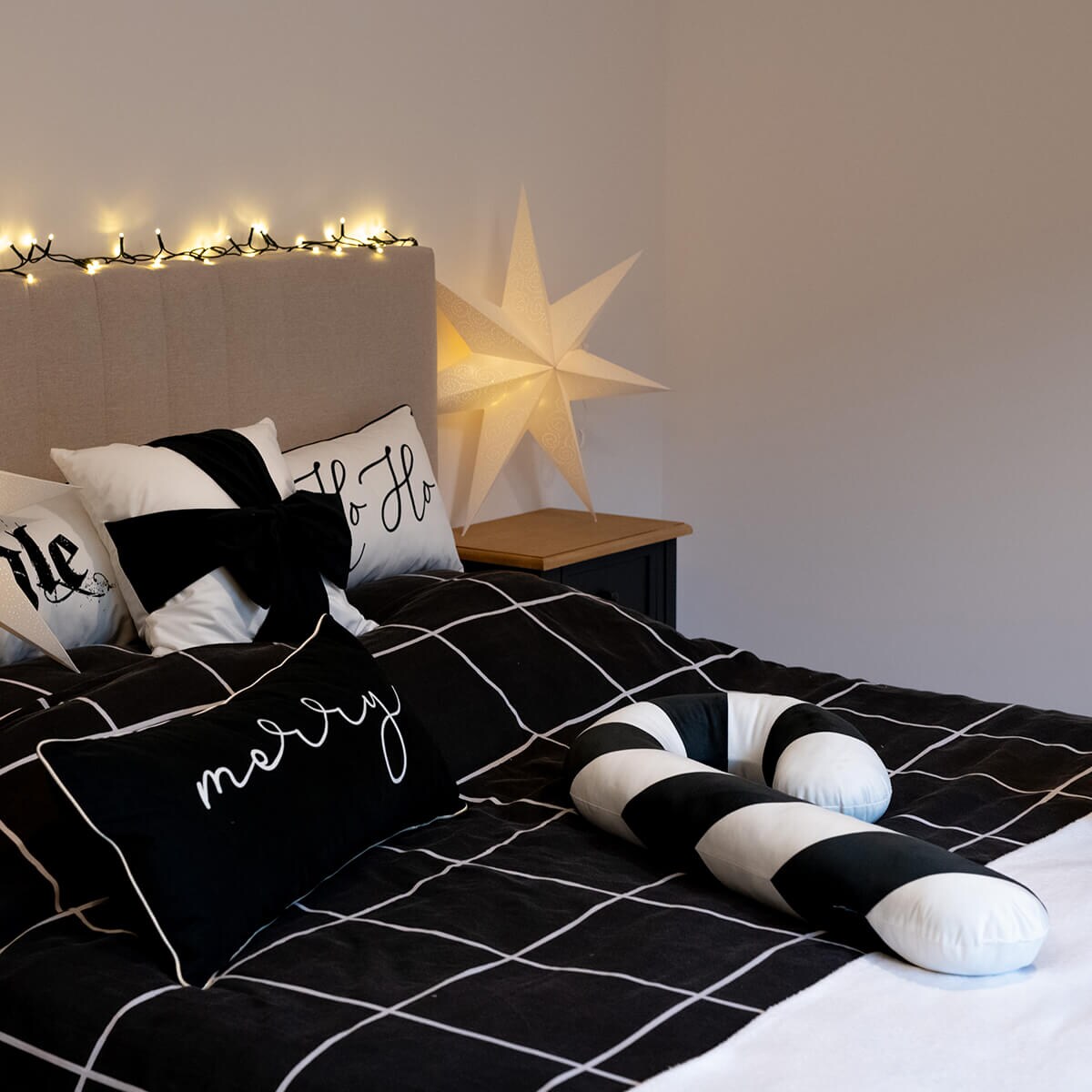 Poduszka XMAS wzór XM19 | Czarna laska cukrowa XXL