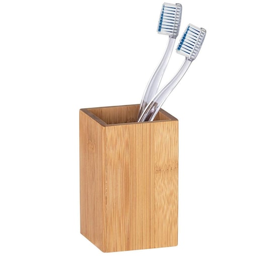 Kubek na szczoteczki do zębów Padua, bambusowy, WENKO, kolor brązowy