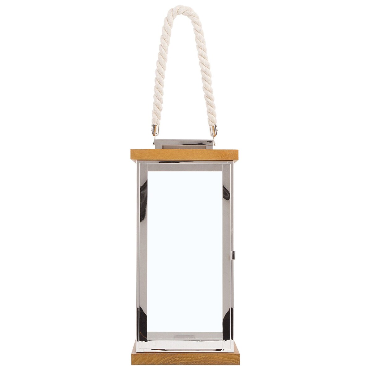 Lampion szklany 41 cm srebrny BORNEO