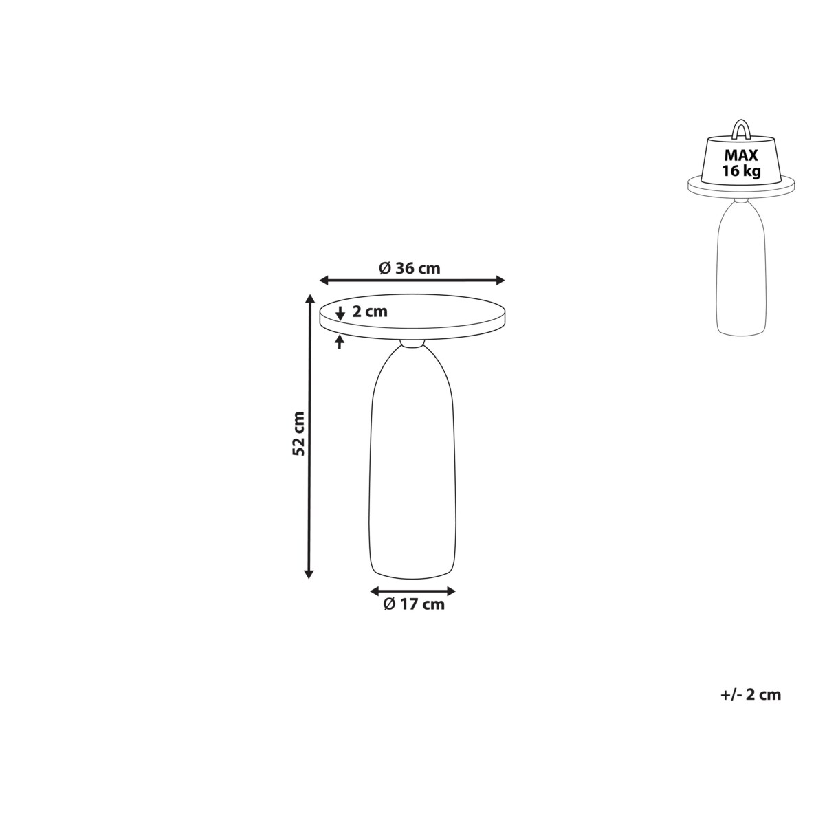 Stolik pomocniczy metalowy czarno-złoty TEKAPO