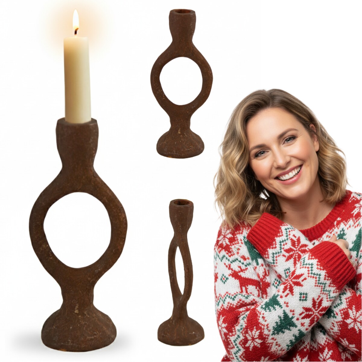 Świecznik Metalowy Na Jedną Świeczkę Uchwyt Na Świecę Stalowy Industrialny