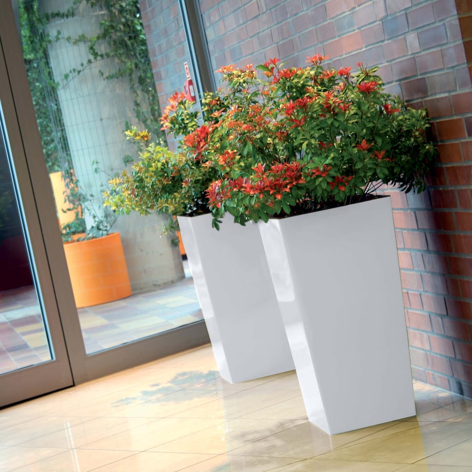 3X Doniczka Donica Ogrodowa Duża Kwadrat Biała Urbi Square 50Cm/55Cm/61Cm