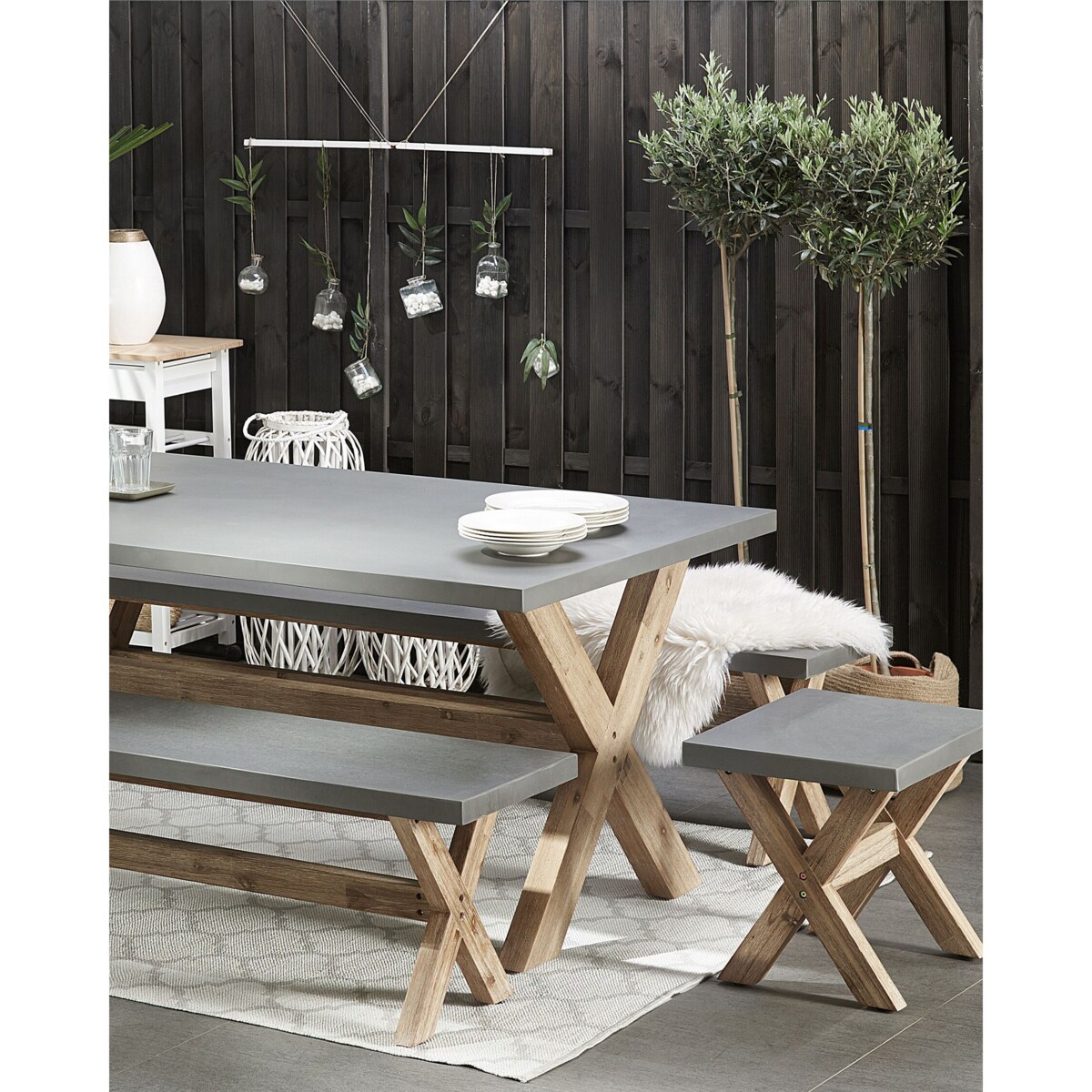 Stołek ogrodowy szary OLBIA