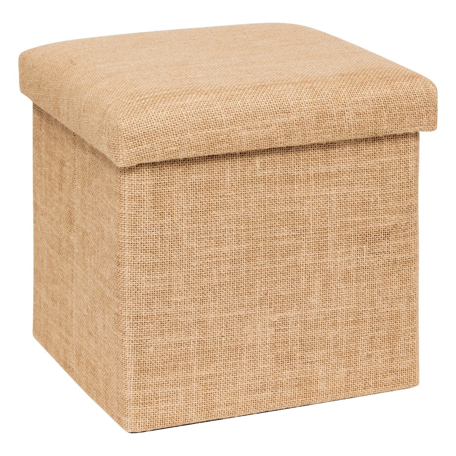 Pufa składana ze schowkiem 31x31x31 cm SUMDA-2 beżowa
