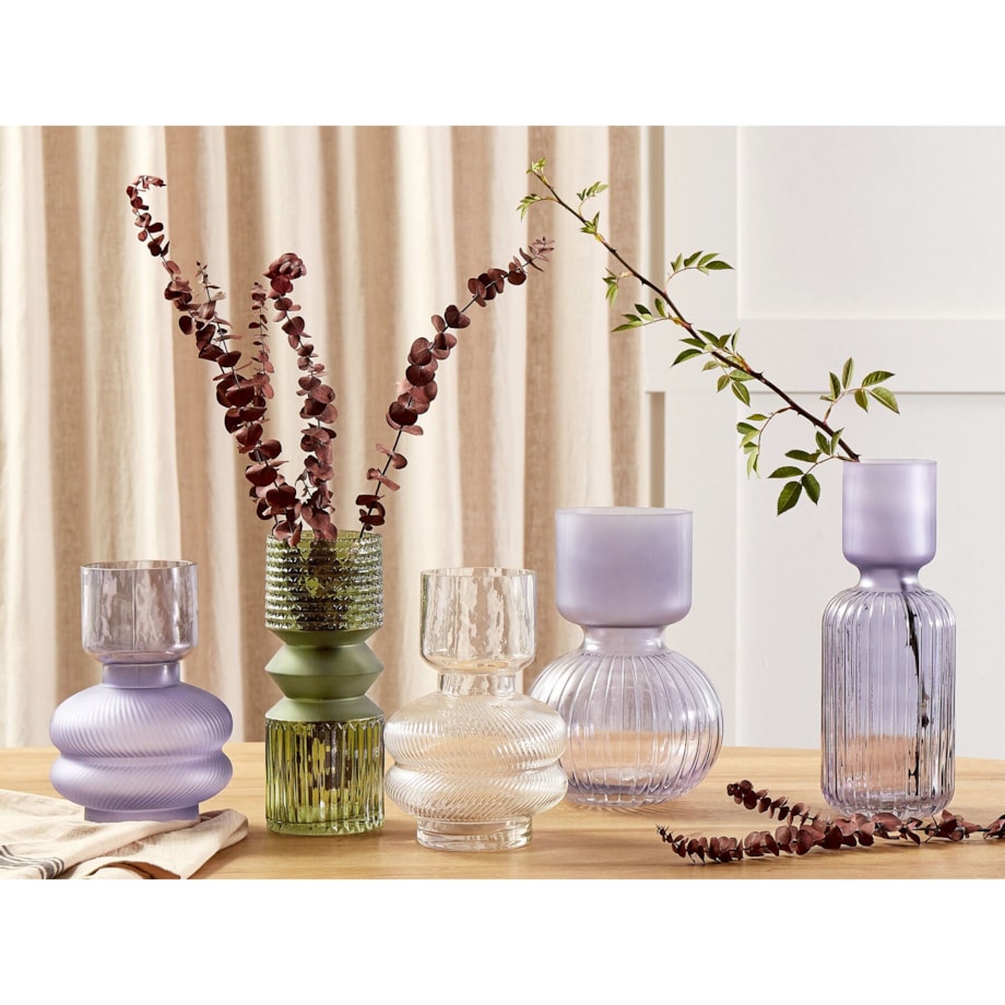 Wazon na kwiaty szklany 24 cm fioletowy RODIA