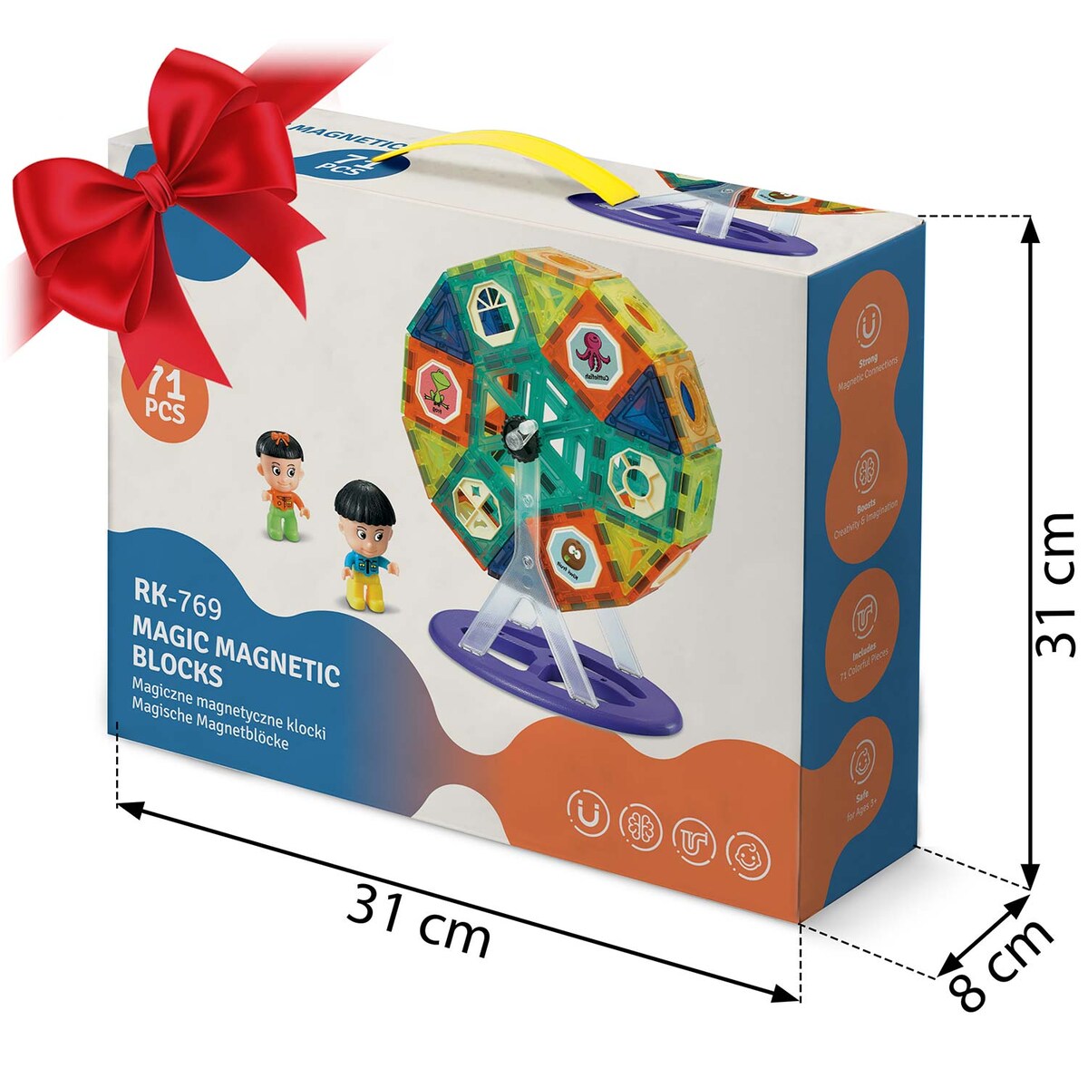 Klocki magnetyczne karuzela konstrukcyjne 3d Ricokids