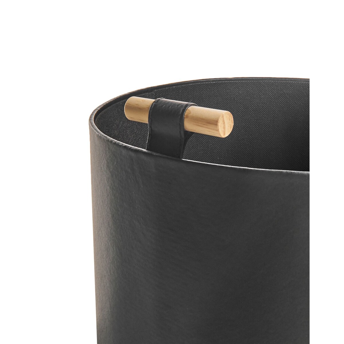 Zestaw 3 koszy z ekoskóry czarny ARAM