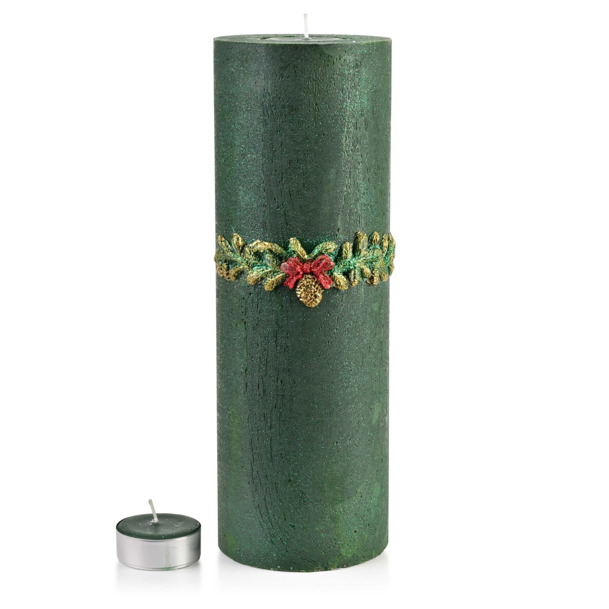 ŚWIECA LAMPION WALEC WIANEK ZIELONY 360