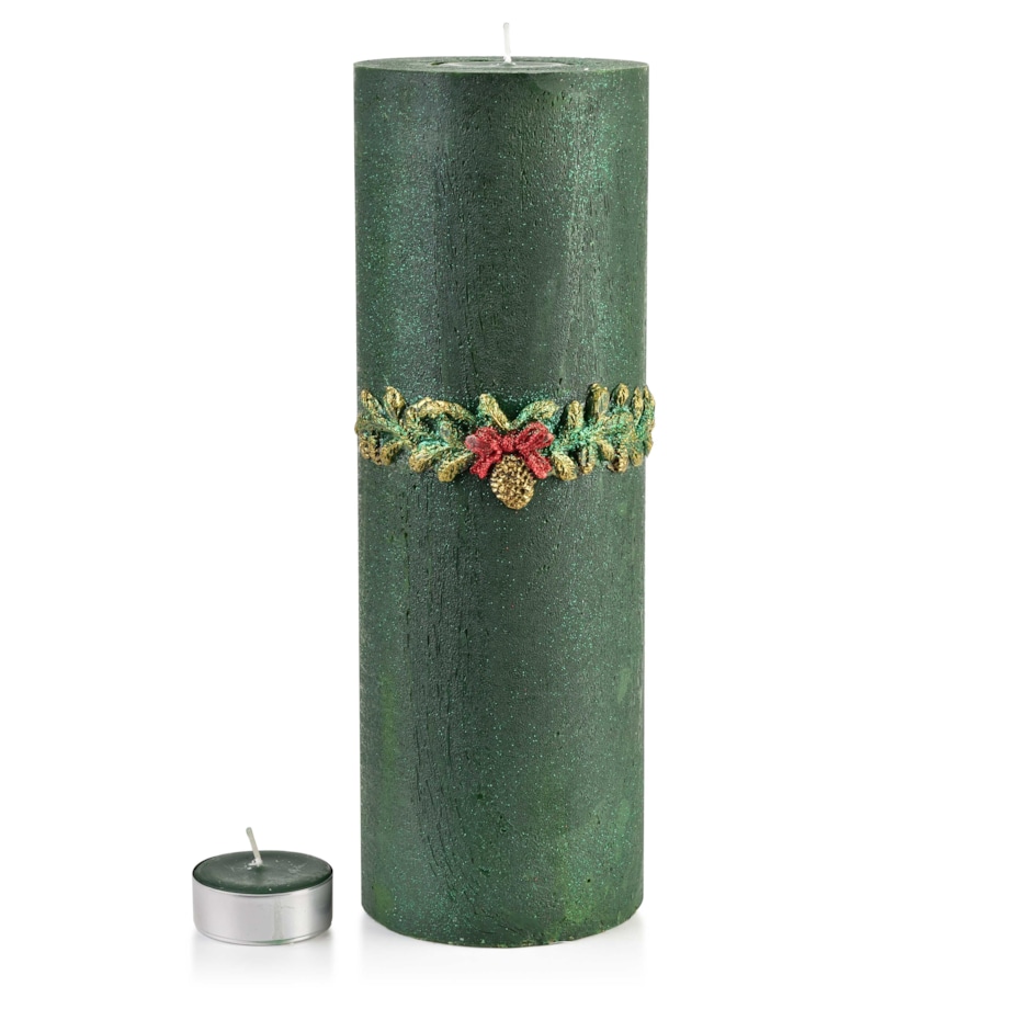 ŚWIECA LAMPION WALEC WIANEK ZIELONY 360