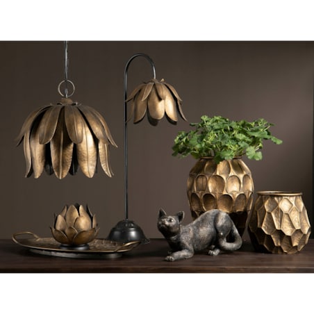 OSŁONKA NA DONICZKĘ INCA metalowa złota śr. 20cm