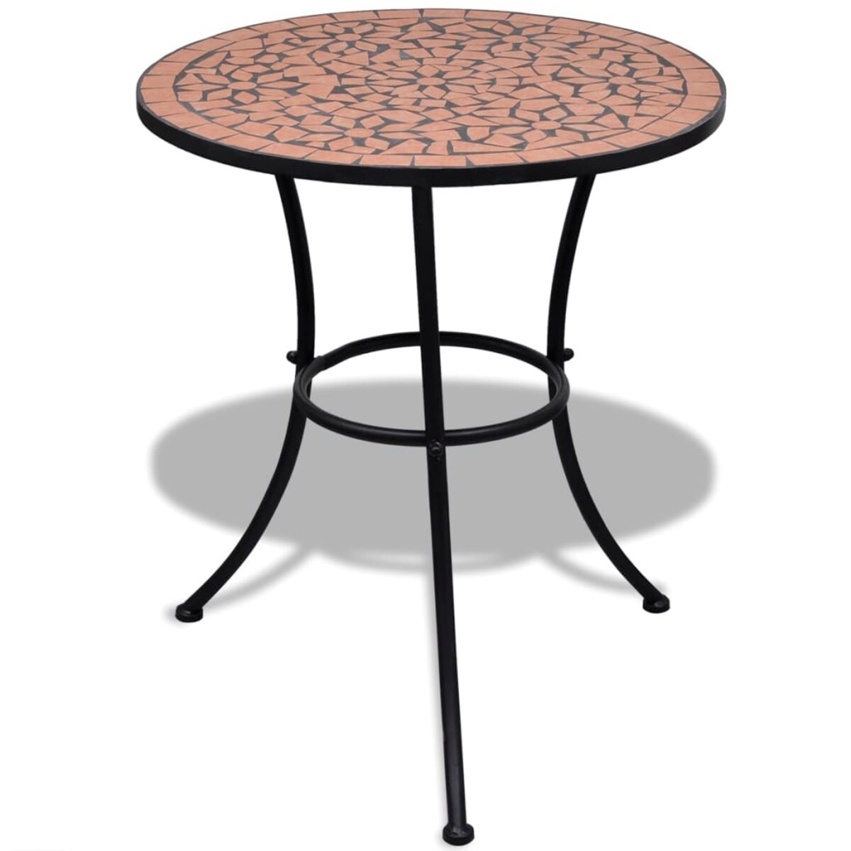 vidaXL Stolik bistro, terakota, 60 cm, mozaikowy