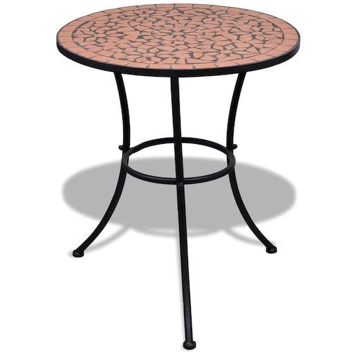 vidaXL Stolik bistro, terakota, 60 cm, mozaikowy