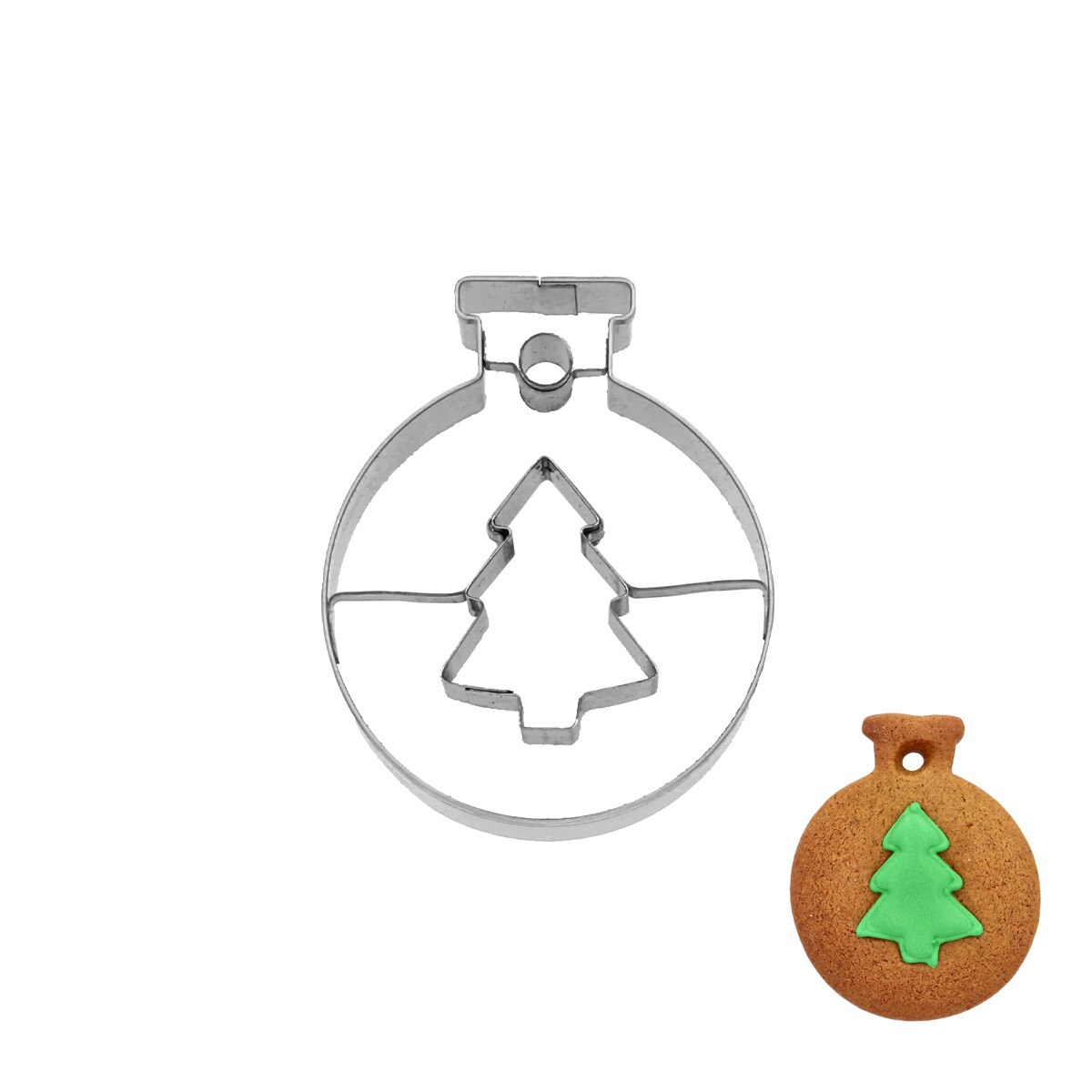 Foremka do wykrawania ciastek Bombka z Choinką 6 cm / Birkmann
