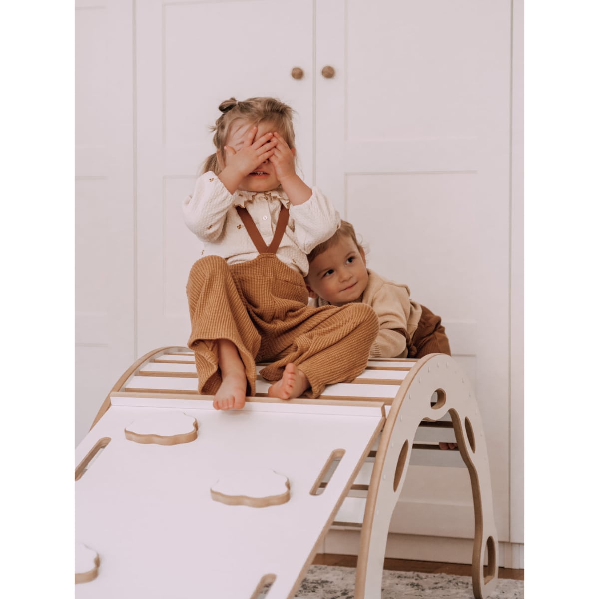 DUŻY bujak montessori z uchwytami + DUŻA zjeżdżalnia CHMURKI