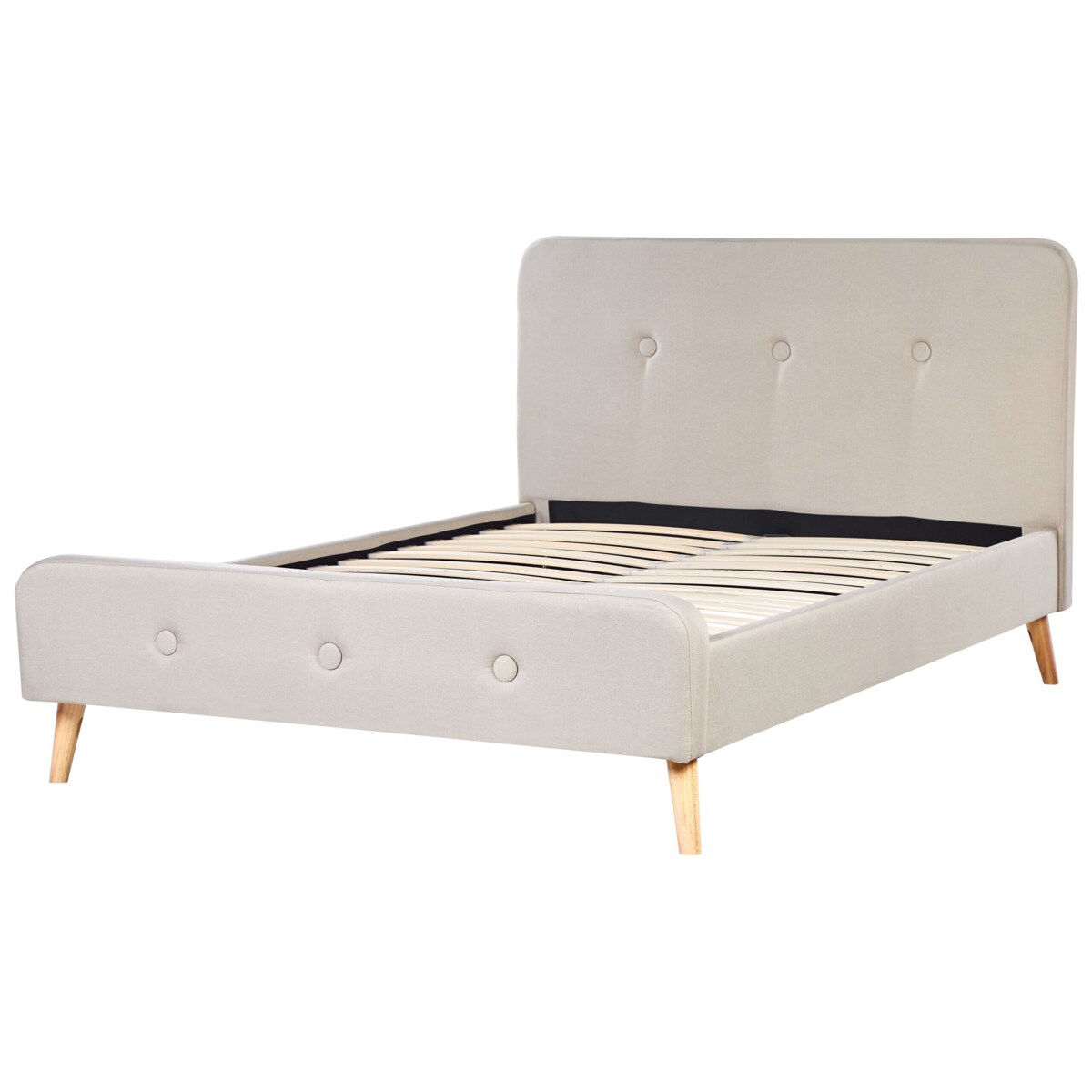 Łóżko tapicerowane 140 x 200 cm beżowe RENNES