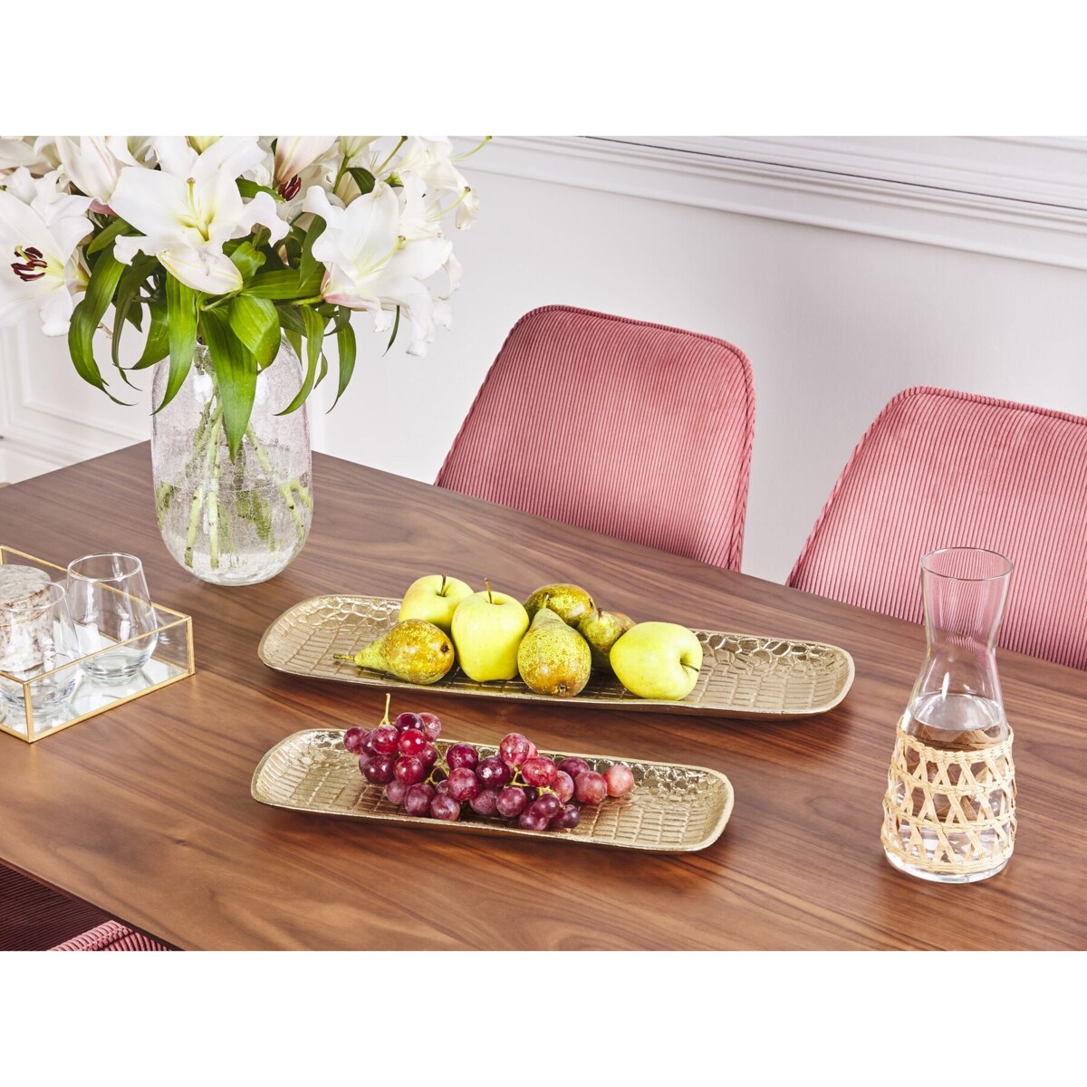 Zestaw 2 pater dekoracyjnych złoty BRANTAS