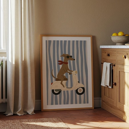 plakat pies na vespie 70x100