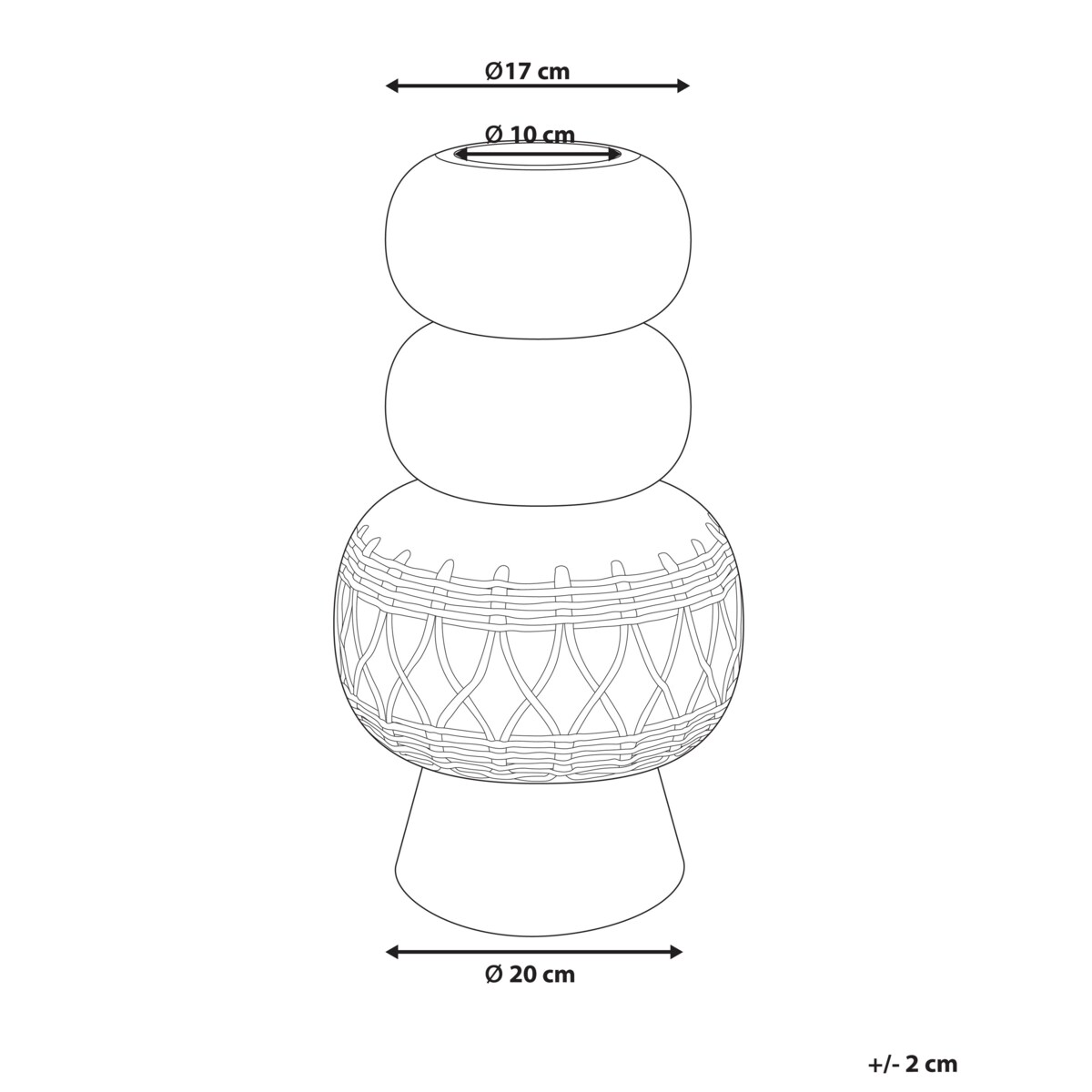Wazon na kwiaty ALMIROS Tlenek magnezu 51 cm Jasnobrązowy
