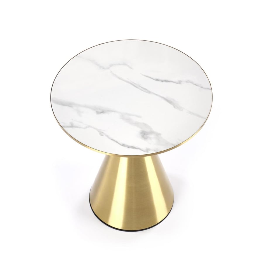 STOLIK KAWOWY Aventure 50x52 cm CERAMICZNY BLAT biały marmur