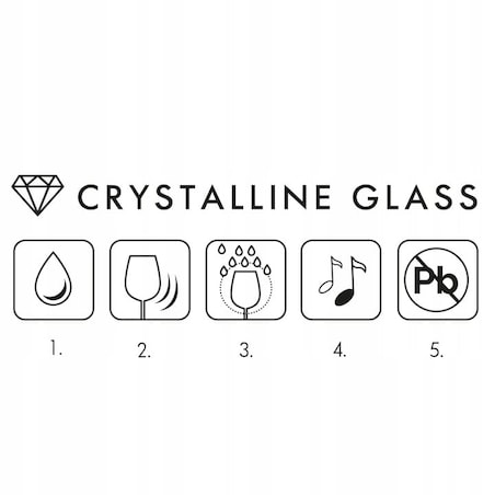 Krosno Kieliszki do Wina Czerwonego Wody Kristadeco 6 x 220 ml Ozdobne Zestaw