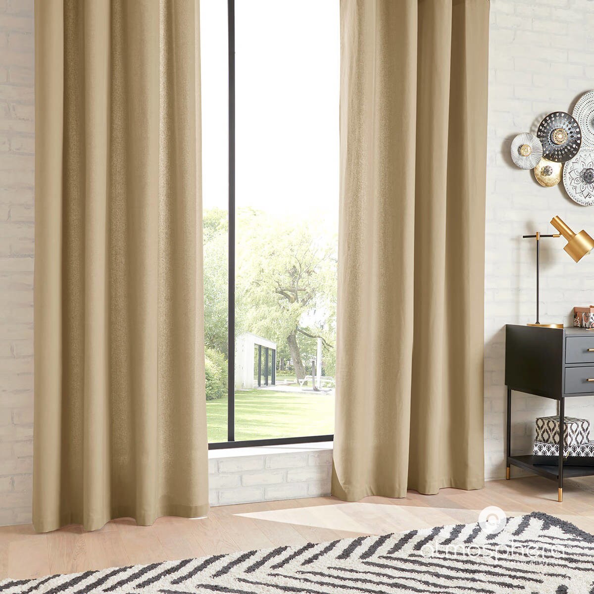 Zasłona bawełniana na przelotkach ANJALI, 135 x 240 cm