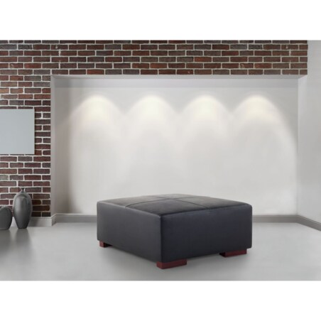 Otomana skórzana czarna LUNGO