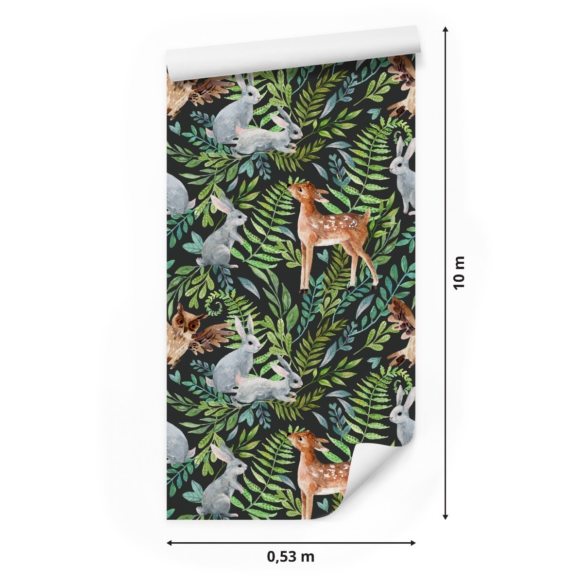 Tapeta Dla Dzieci Leśne Zwierzęta Zajączki Sarny Liście