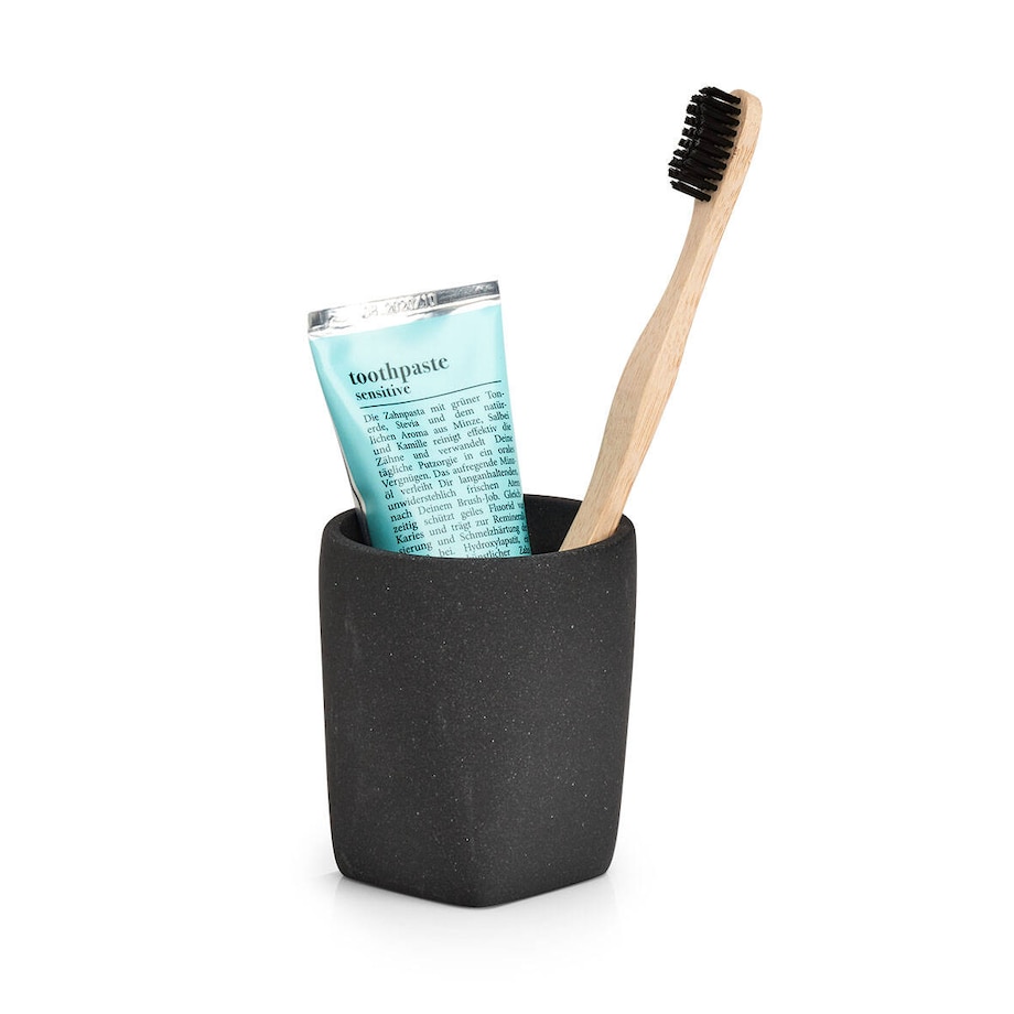 Kubek na szczoteczki z poliresinu DARK STONE, Ø7,7 x 8,8 cm