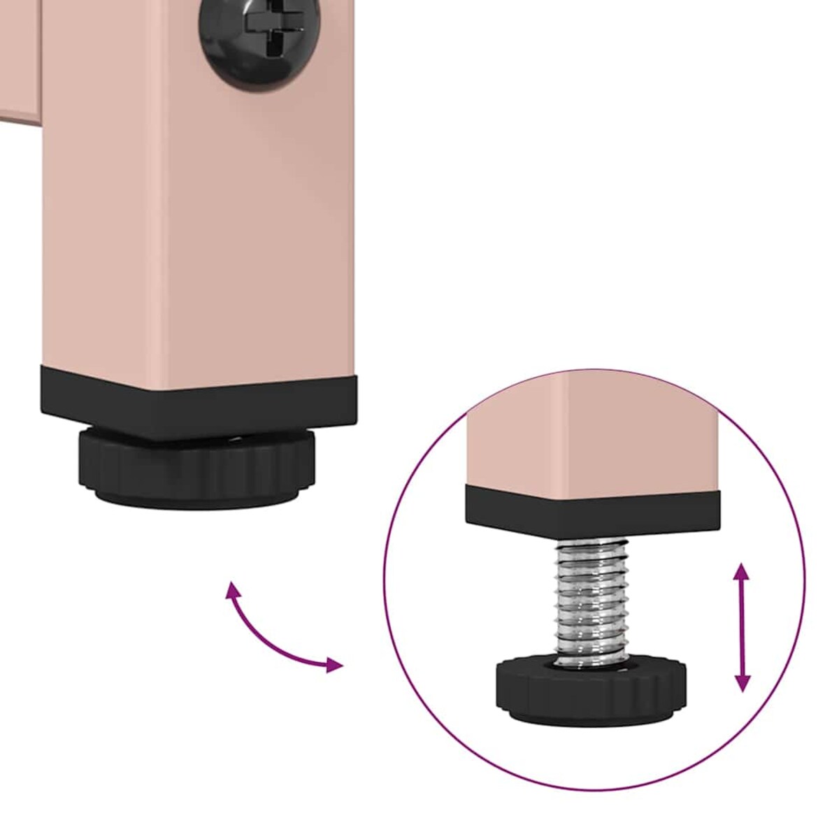 vidaXL Szafka pod telewizor, różowa, 68x39x60,5 cm, stalowa