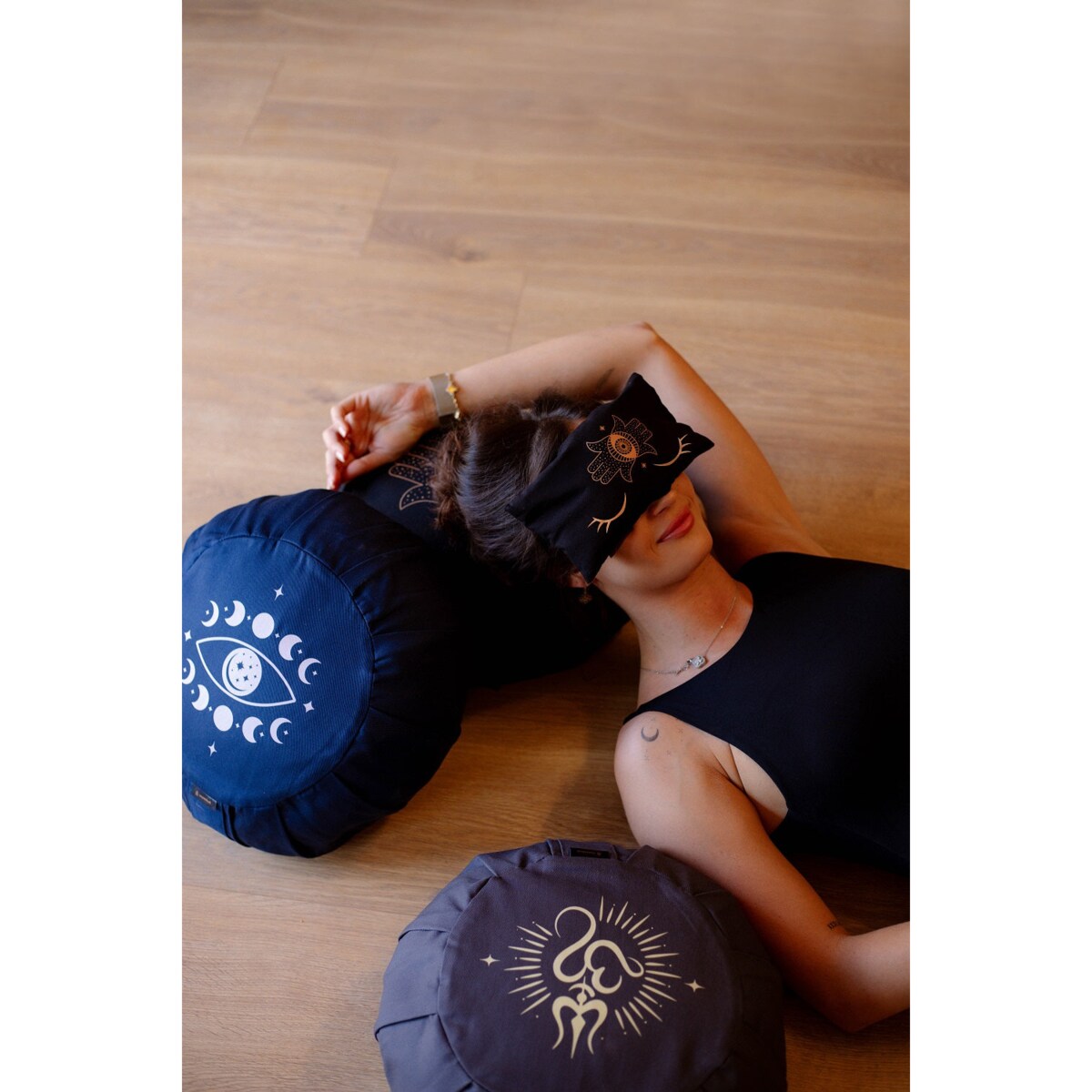 Poduszka zafu do medytacji NOT NOW, I'M MEDITATING - Om grey
