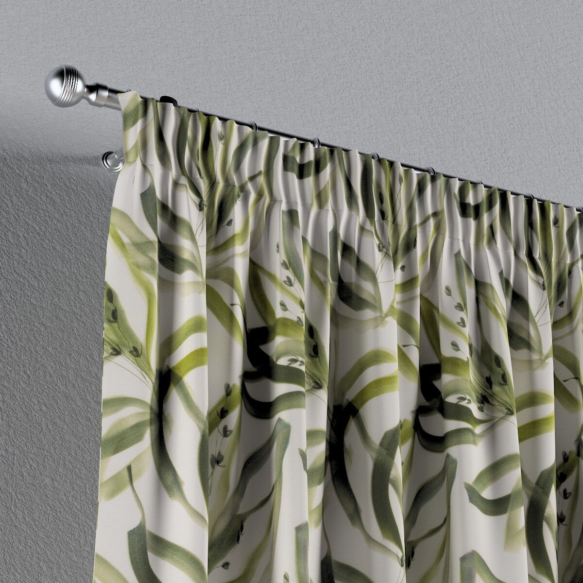 Zasłona na taśmie marszczącej 1 szt. 130x260 biało-zielony