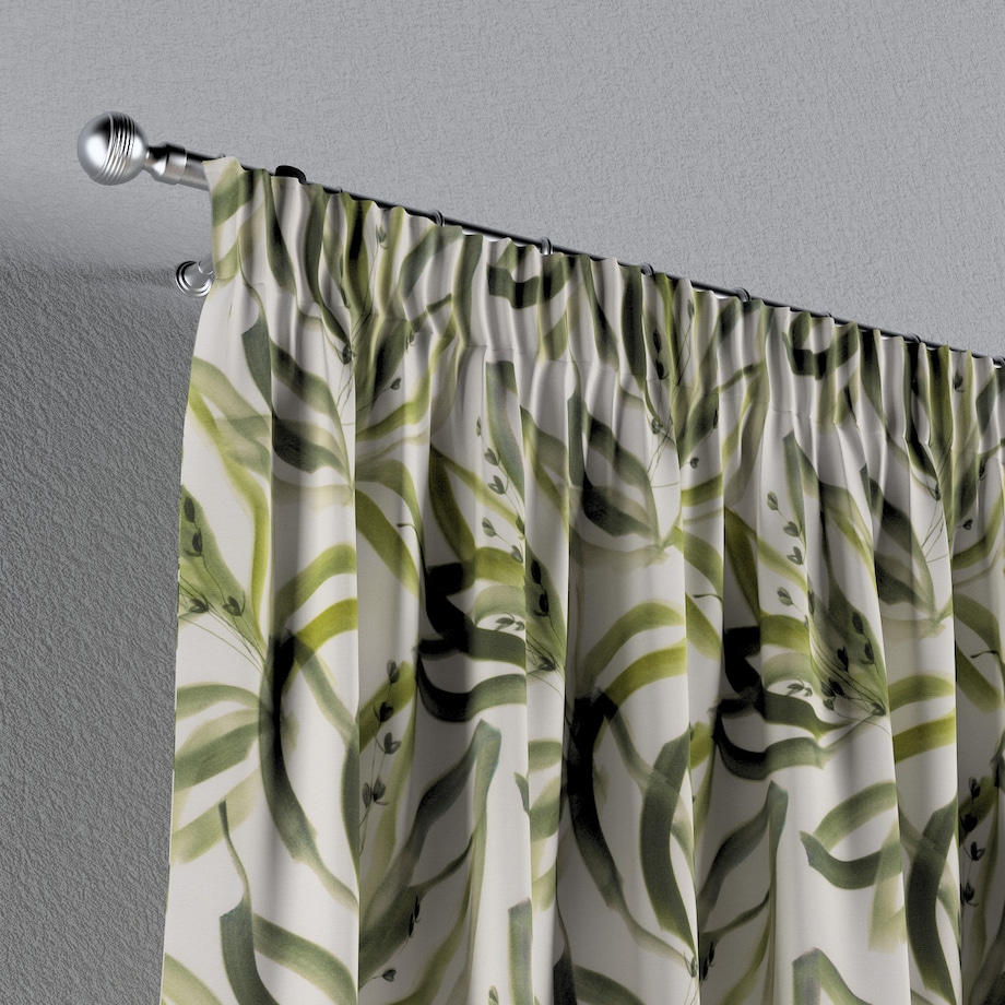 Zasłona na taśmie marszczącej 1 szt. 130x260 biało-zielony