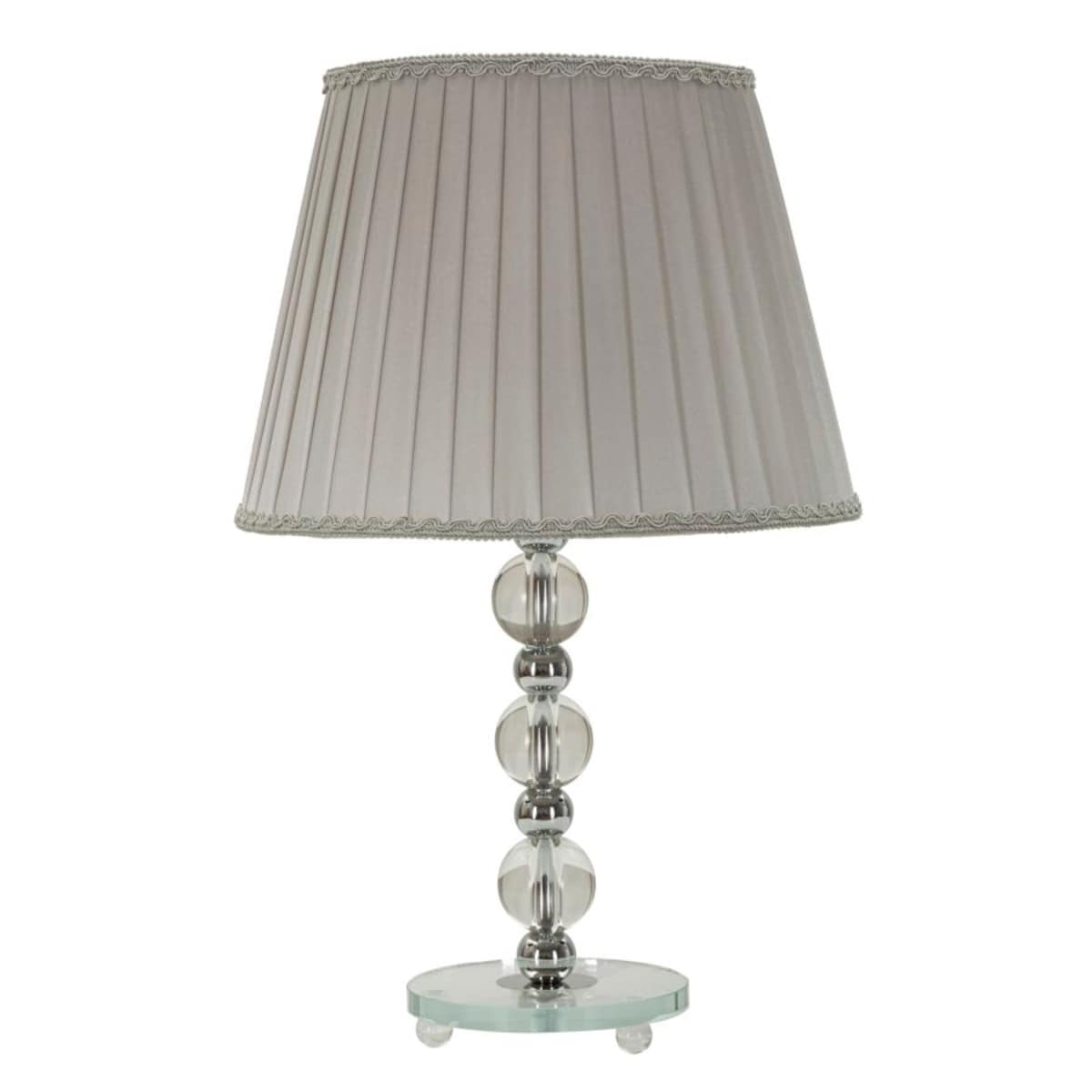 Lampa stołowa Tolly, kolor srebrny, metal, szkło i tkanina, 30 x 30 x 48 cm, 1 x E27, do salonu i sypialni, Mauro Ferretti