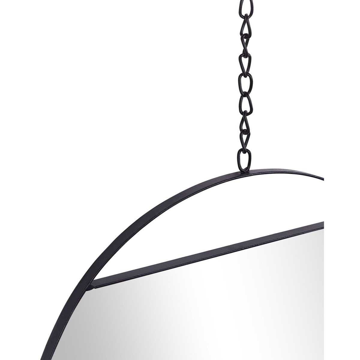 Zestaw 3 metalowych okrągłych luster ściennych na łańcuszkach ø 24 ø 29 ø 33 cm czarny ODOS