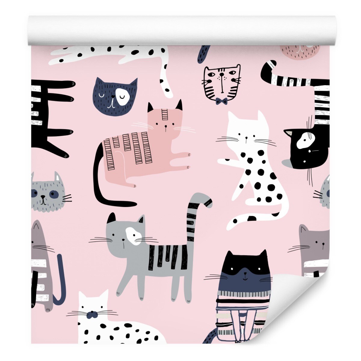 Tapeta Dziecięca KOLOROWE Kotki Zwierzątka