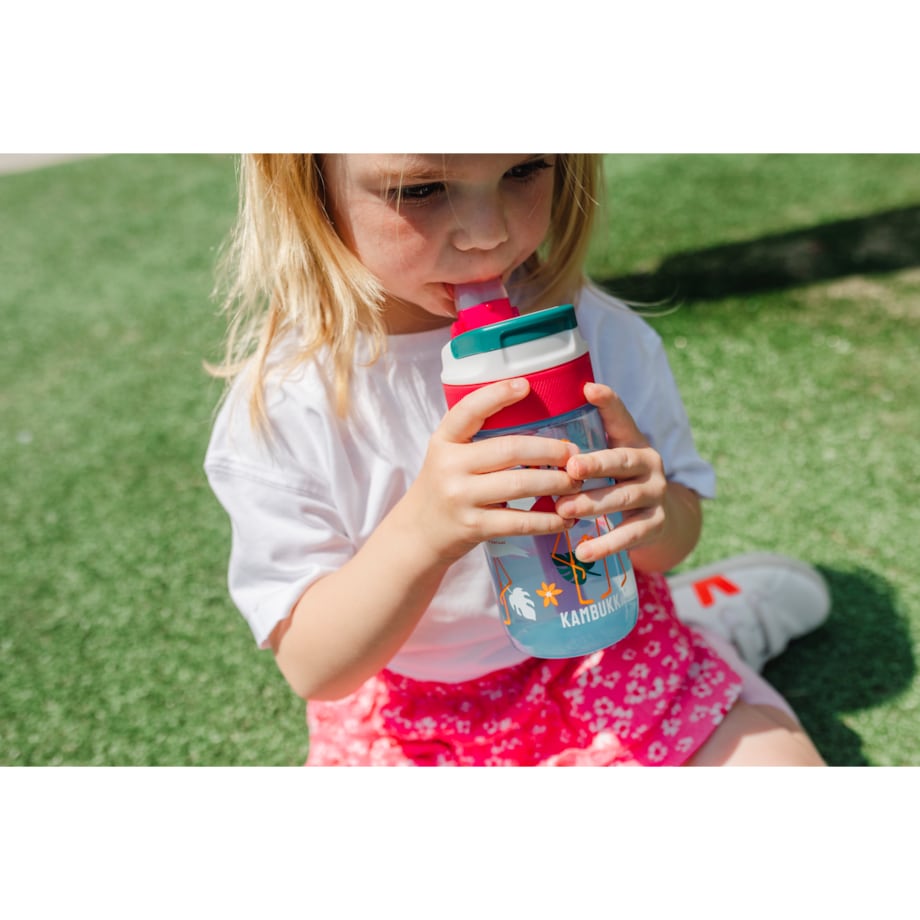 Butelka dziecięca na wodę (400 ml) Pink Flamingo Lagoon Kambukka