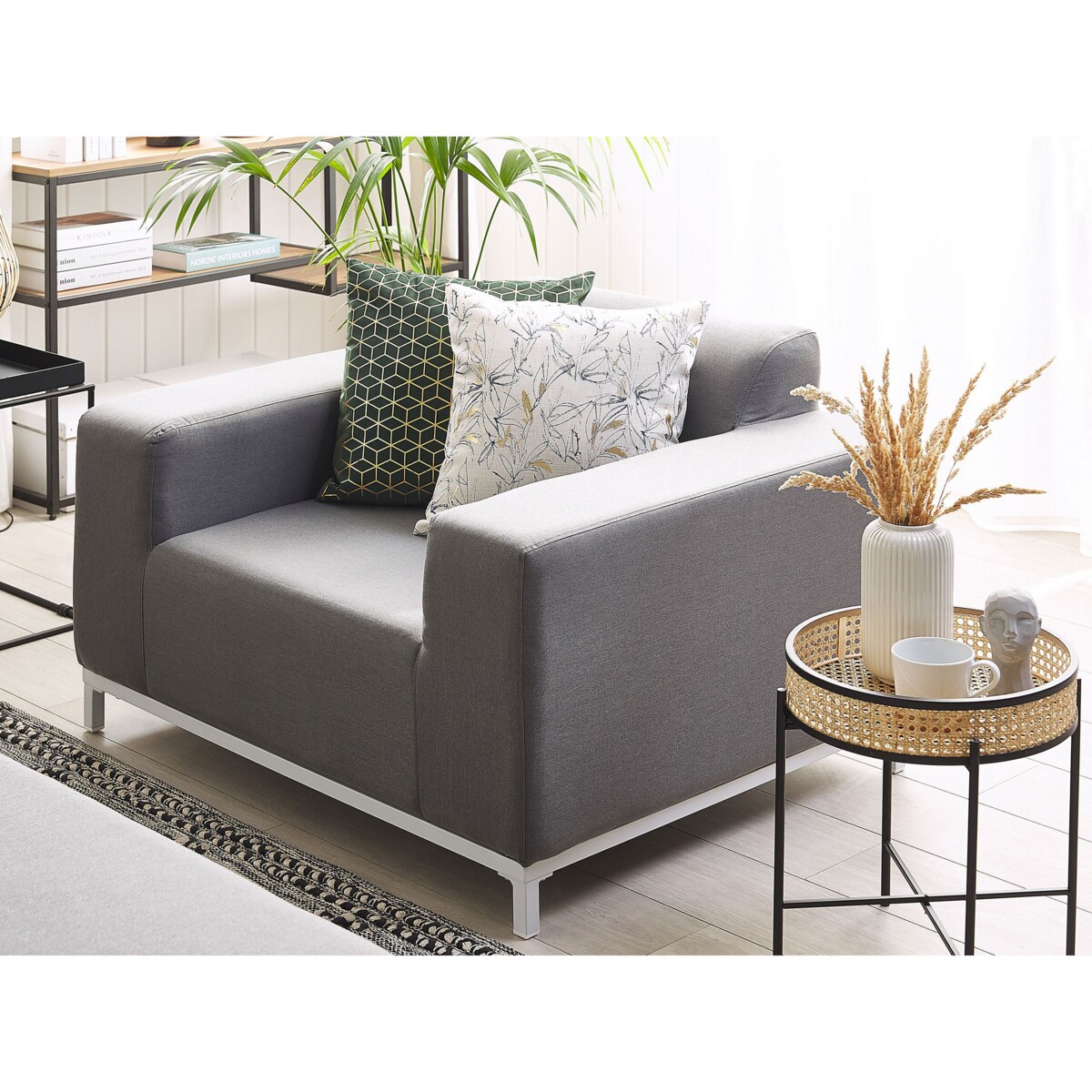 Zestaw 2 foteli ogrodowych szary z białym ROVIGO