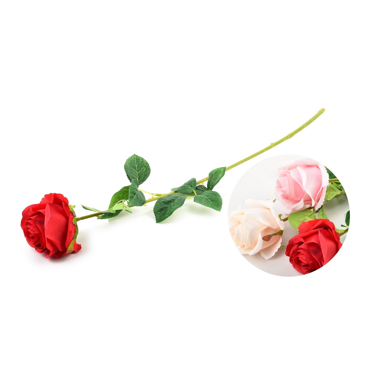 VIRIDIS Sztuczny kwiat 64x10cm róża czerwona