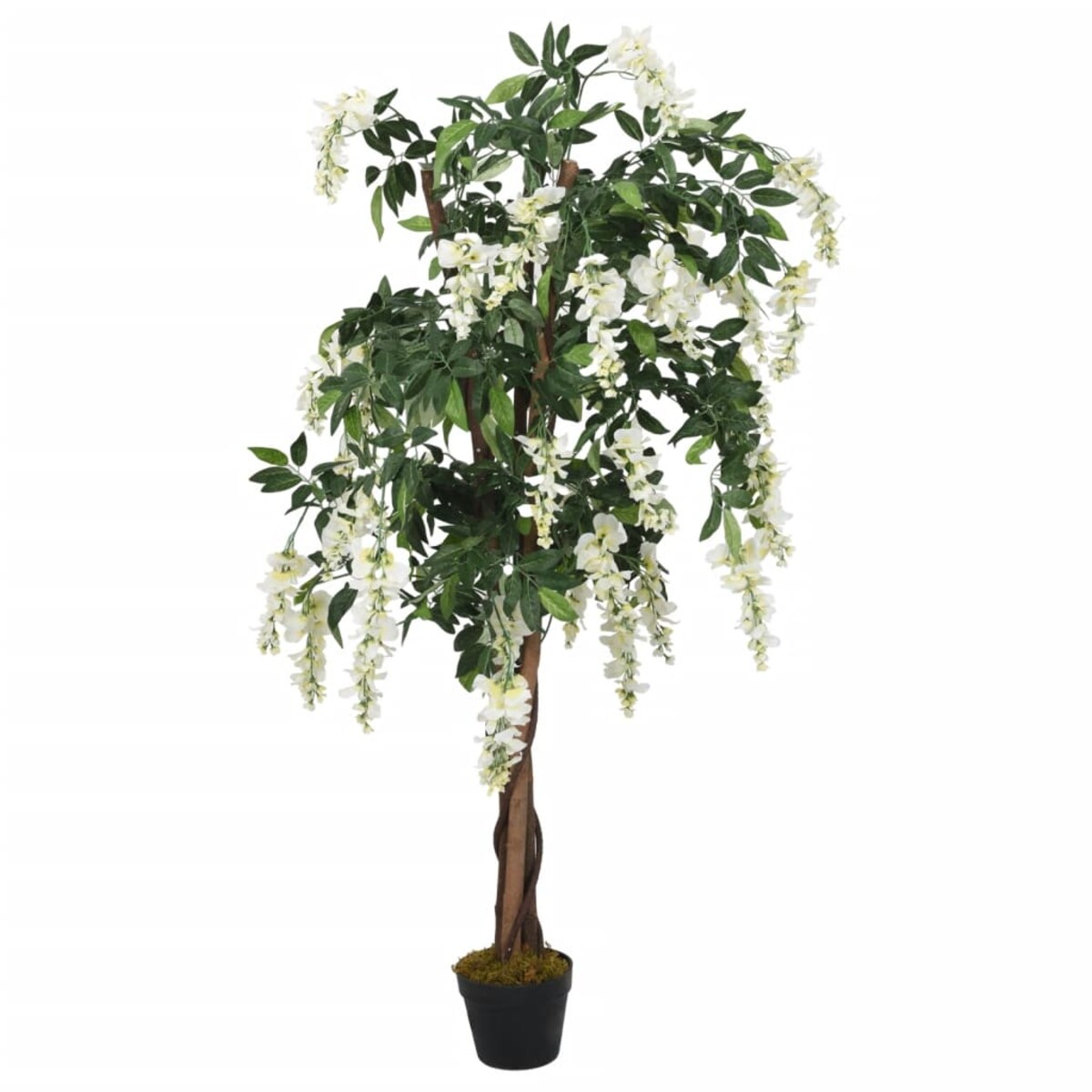 vidaXL Sztuczna wisteria, 1260 liści, 180 cm, zielono-biała