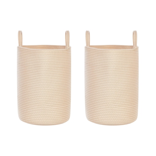 Zestaw 2 koszy bawełnianych beżowy SARYK